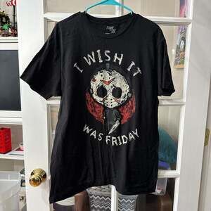 Friday the 13th Jason Voorhees 'I Wish It Was Friday' Graphic T-Shirt - Large